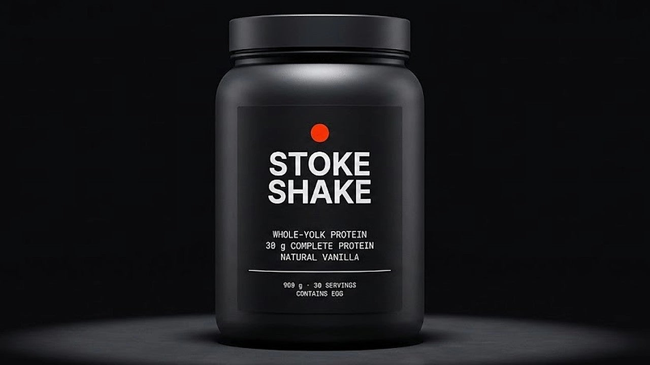 Stoke Shake, lit on a dark surface